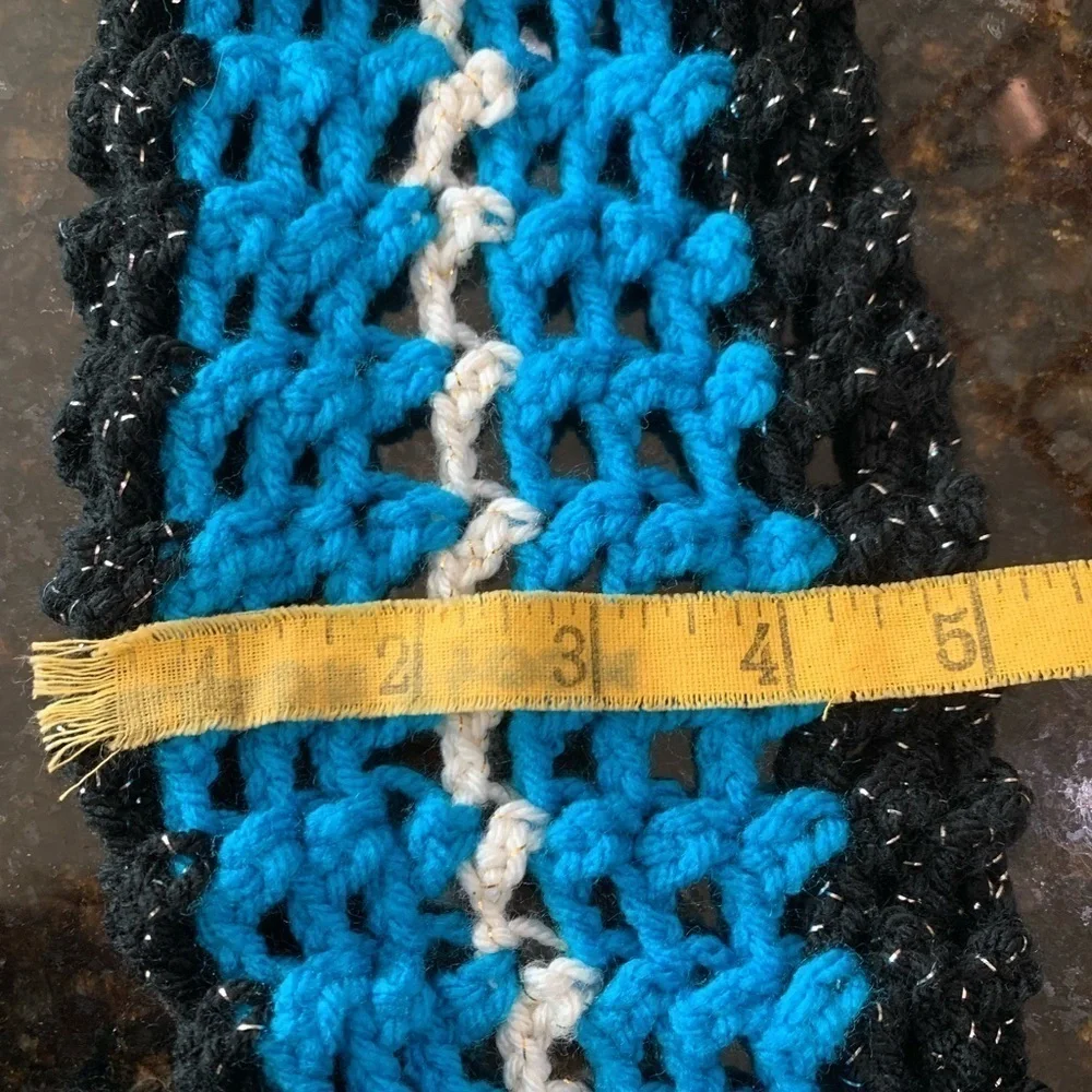 Carolina Panthers eternity scarf, NFL football Panthers hand crocheted! NEW